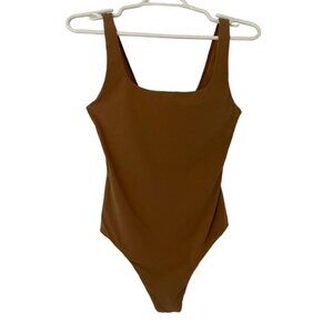 Auden Brown One-Piece Swimsuit with Versatile Necklines